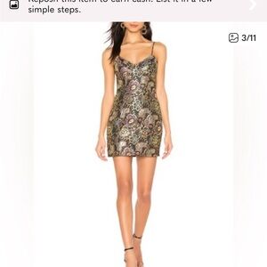 superdown Floral Jacquard Mini Dress in Yellow and Purple